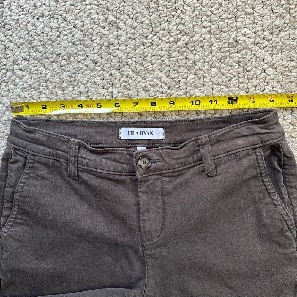 LILA RYAN Chinos Pants Size 4 Casual Cotton Straight Ankle Mocha Brown Women's - Picture 9 of 12